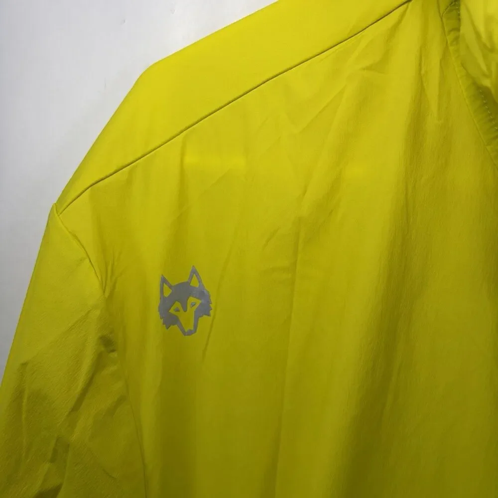 Greyson Newago Pac Lite Hooded Jacket Mens Large Yellow 1/4 Zip Packable Golf